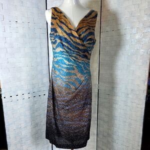 Anne Klein Blue Sheath Midi Dress